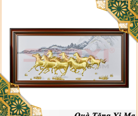 TRANH BÁT MÃ TRUY PHONG MẠ VÀNG 24K