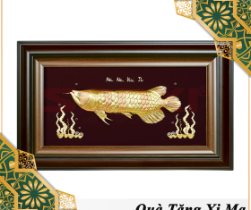 TRANH CÁ RỒNG QUYỀN LỰC MẠ VÀNG 24K