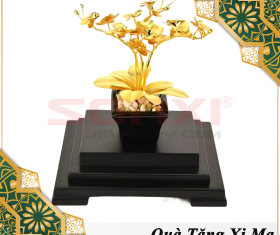 CHẬU LAN HỒ ĐIỆP 3 CÀNH MẠ VÀNG 24K