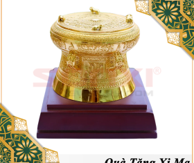 BIỂU TƯỢNG TRỐNG ĐỒNG MẠ VÀNG 24K