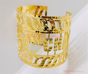 VÒNG TAY BẢN LỚN VÀNG NON MẪU ĐẸP